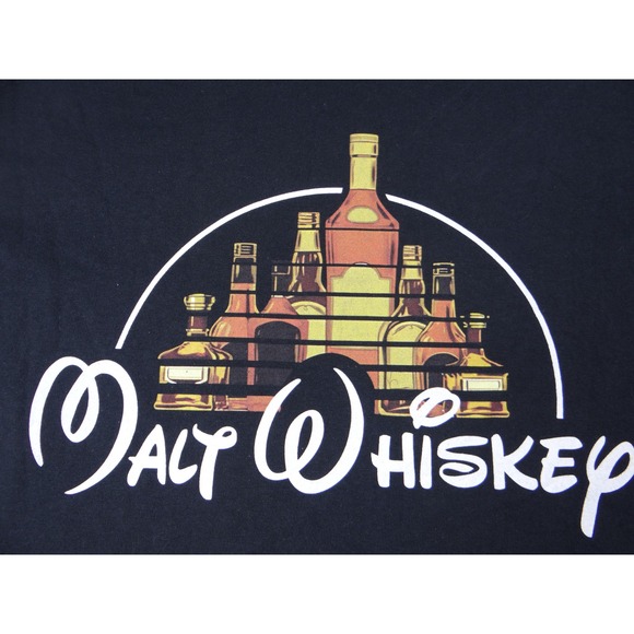 Gildan Heavy Cotton Black Malt Whiskey Graphic T-Shirt Men's Medium - Picture 2 of 7